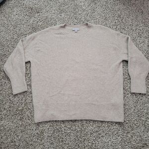 J. Crew Oversized Crewneck Sweater Merino Wool Alpaca Beige Crew Neck Size Small